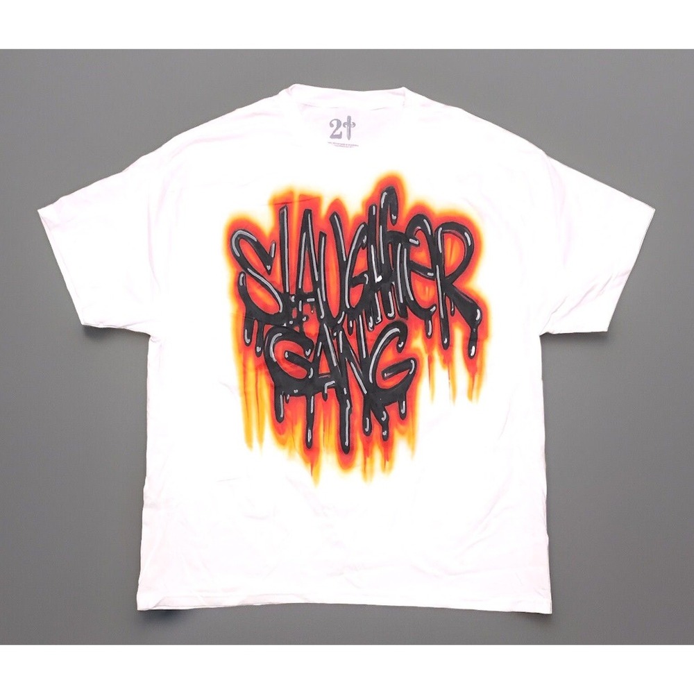 21 Savage T Shirt XXL White It's All A Blur Tour Slaughter Gang Drake NEW *spots